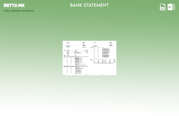 модерен стил USA SunTrust шаблон за зборови за страници за изводи од банка